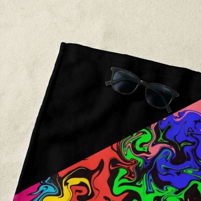 Abstract Colorful Twirly /  Beach Towel (In Situ)
