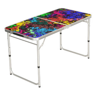 Abstract Colorful Twirly /  Beer Pong Table