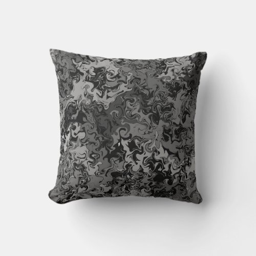 Abstract Colorful Twirly  Black and White   Throw Pillow