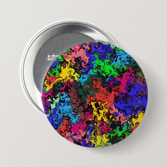 Abstract Colorful Twirly /  Button (Front & Back)