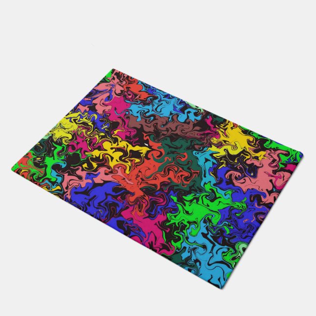 Abstract Colorful Twirly /  Doormat (Angled)