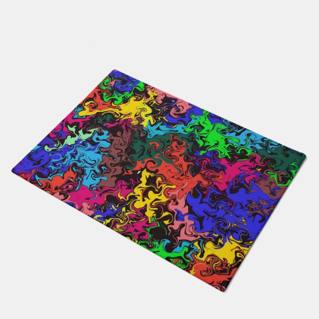 Abstract Colorful Twirly /  Doormat (Angled)