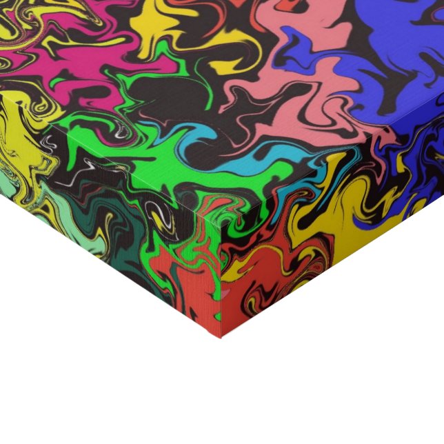 Abstract Colorful Twirly /  Faux Canvas Print (Corner)