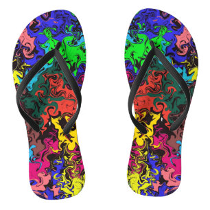 Abstract Colorful Twirly / Flip Flops