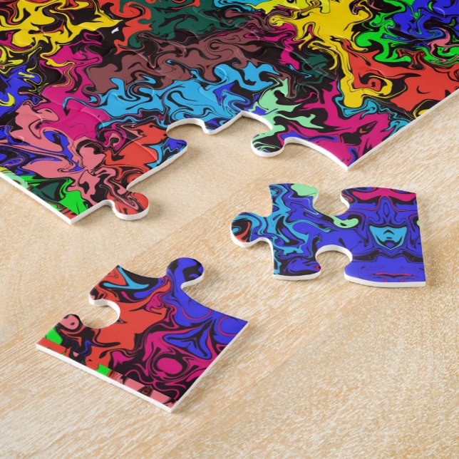 Abstract Colorful Twirly / Half Brick / Jigsaw Puzzle (Side)