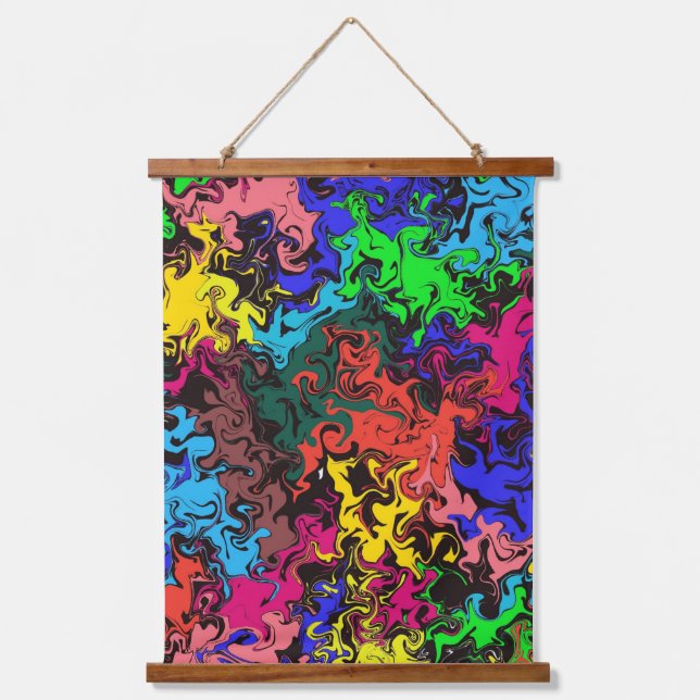 Abstract Colorful Twirly /  Hanging Tapestry (Front)