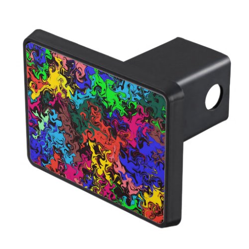 Abstract Colorful Twirly   Hitch Cover