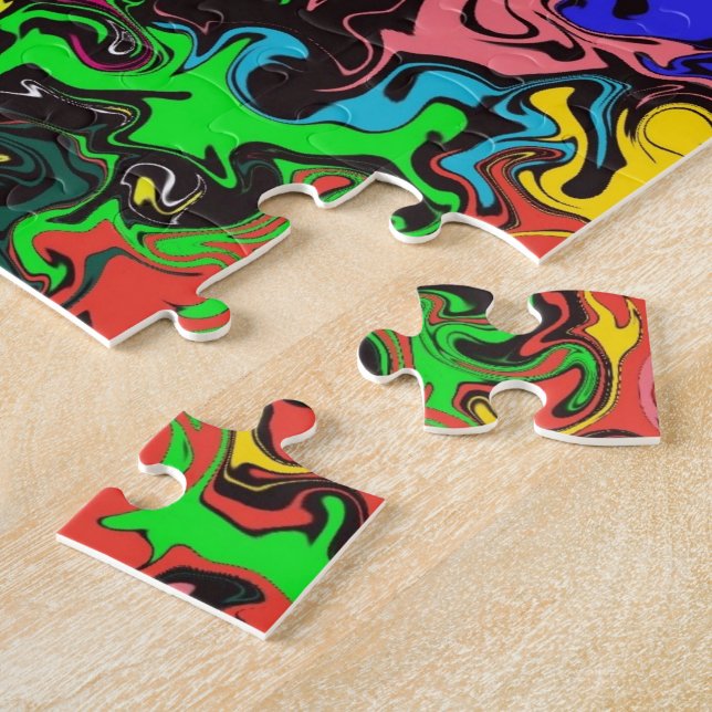 Abstract Colorful Twirly /  Jigsaw Puzzle (Side)