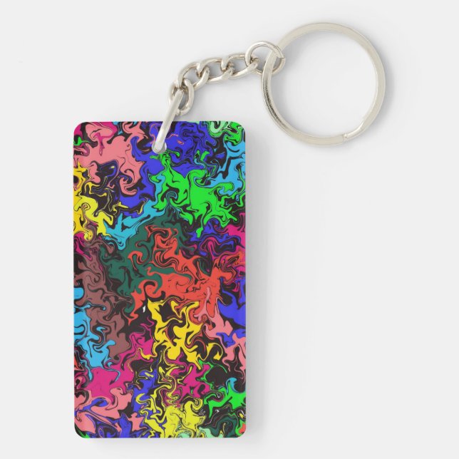 Abstract Colorful Twirly /  Keychain (Back)