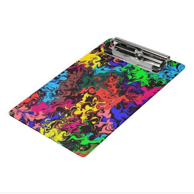 Abstract Colorful Twirly /  Mini Clipboard (Angled3)