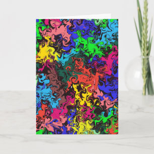 Abstract Colorful Twirly /  Note Card
