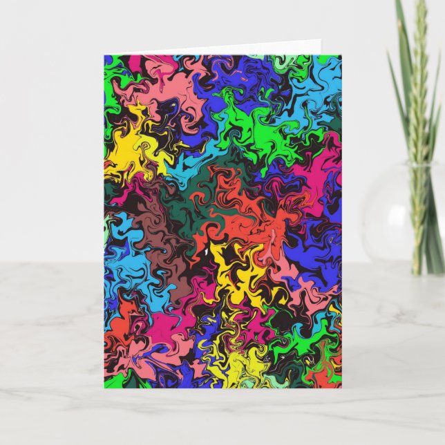 Abstract Colorful Twirly /  Note Card (Front)