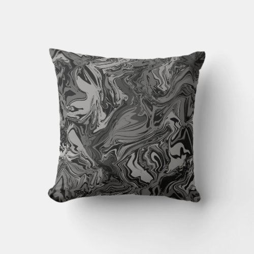 Abstract Colorful Twirly  Pushed  B  W  Throw Pillow