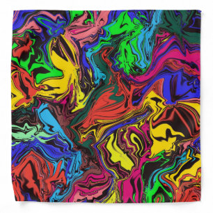 Abstract Colorful Twirly / Pushed / Bandana