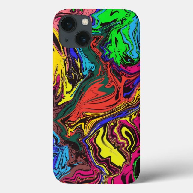 Abstract Colorful Twirly / Pushed / Case-Mate iPhone Case (Back)