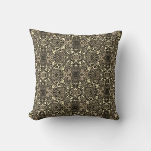 Abstract Colorful Twirly Pushed Half Drop  Sepia  Throw Pillow