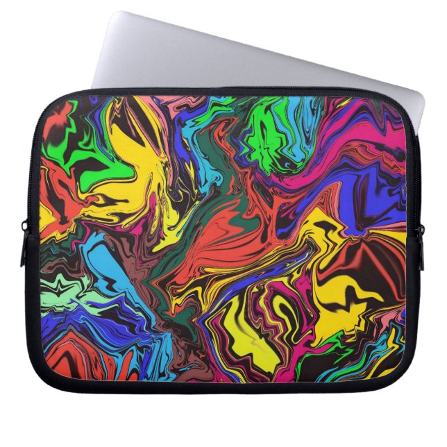 Abstract Colorful Twirly / Pushed / Laptop Sleeve (Front)