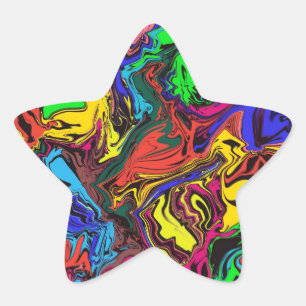 Abstract Colorful Twirly / Pushed / Star Sticker