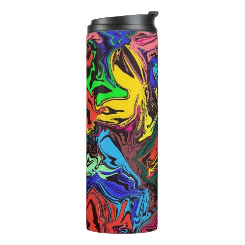 Abstract Colorful Twirly  Pushed   Thermal Tumbler