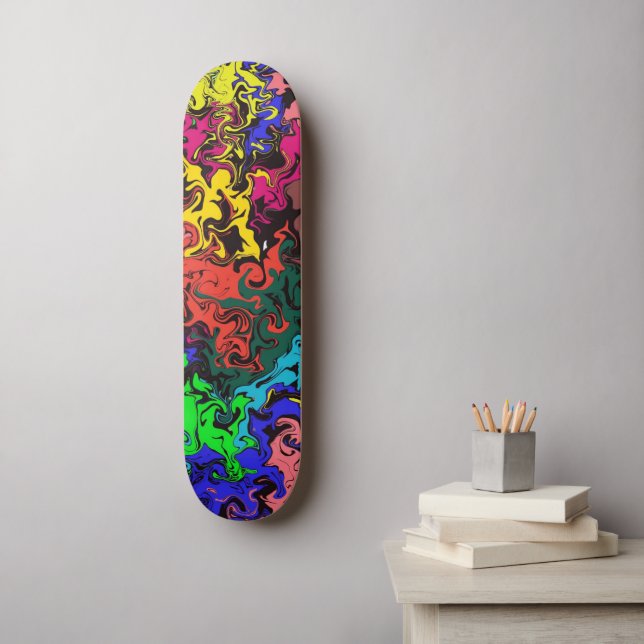 Abstract Colorful Twirly /  Skateboard (Wall Art)