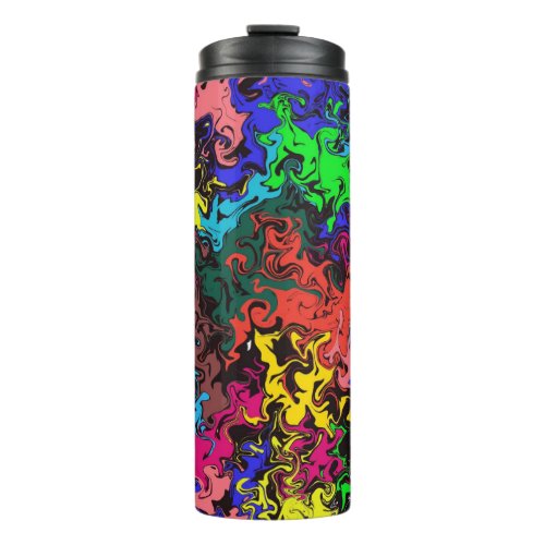 Abstract Colorful Twirly   Thermal Tumbler