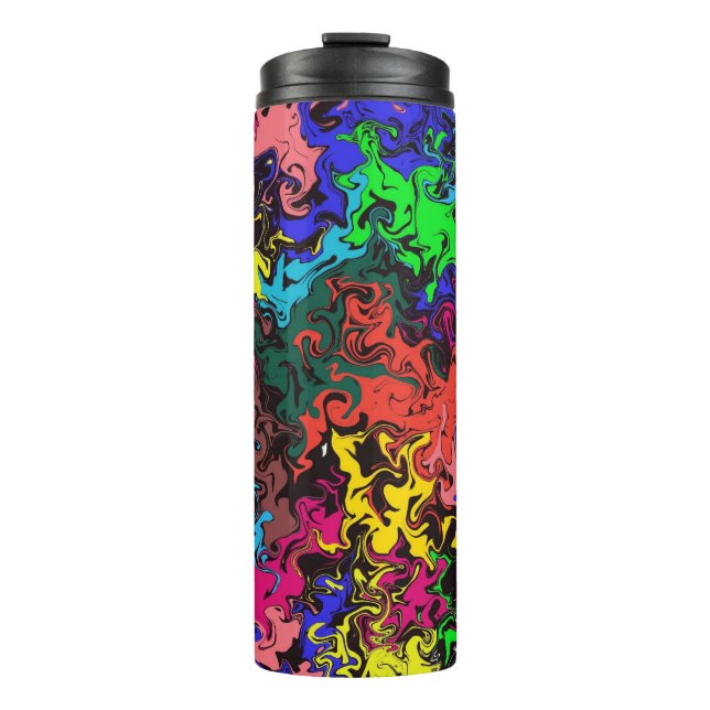 Abstract Colorful Twirly /  Thermal Tumbler (Front)