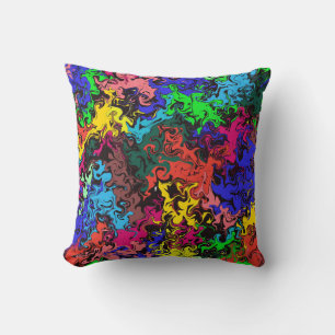 Abstract Colorful Twirly / Throw Pillow