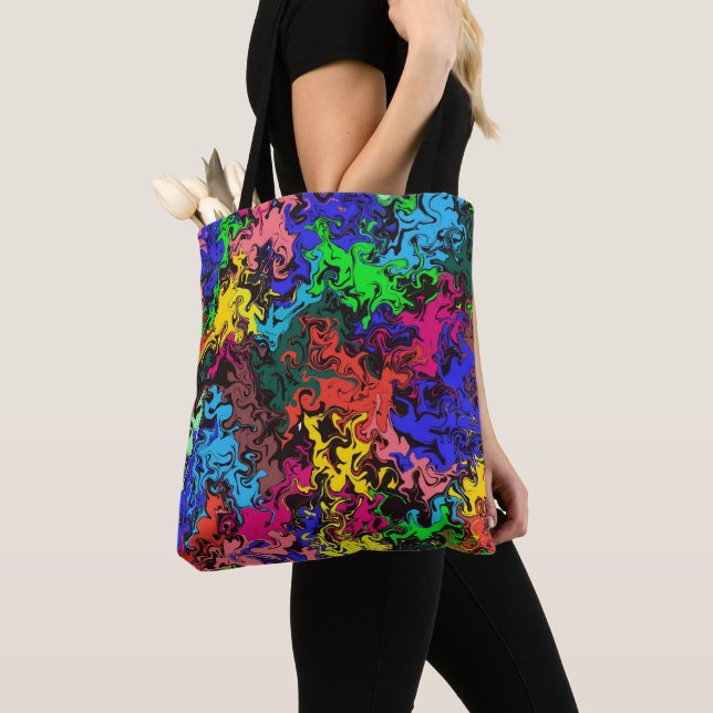 Abstract Colorful Twirly /  Tote Bag (Close Up)