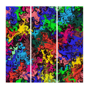 Abstract Colorful Twirly /  Triptych