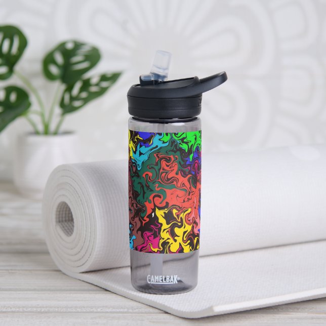 Abstract Colorful Twirly /  Water Bottle (Yoga)
