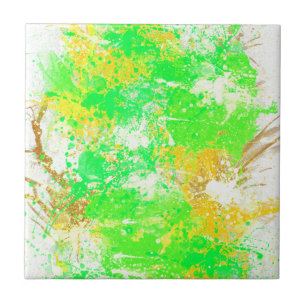 Abstract Colorful Watercolor Ceramic Tile