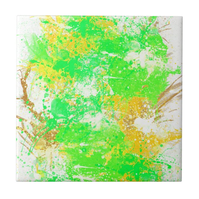 Abstract Colorful Watercolor Ceramic Tile (Front)