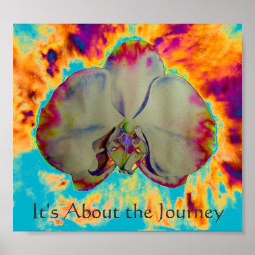 Abstract colorful watercolor orchid painting  poster