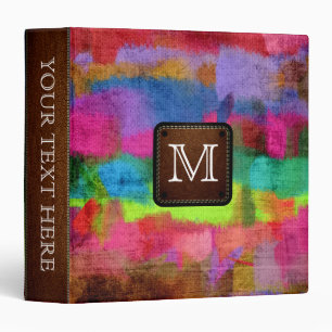 Abstract Colorful Watercolor Pattern 3 Ring Binder