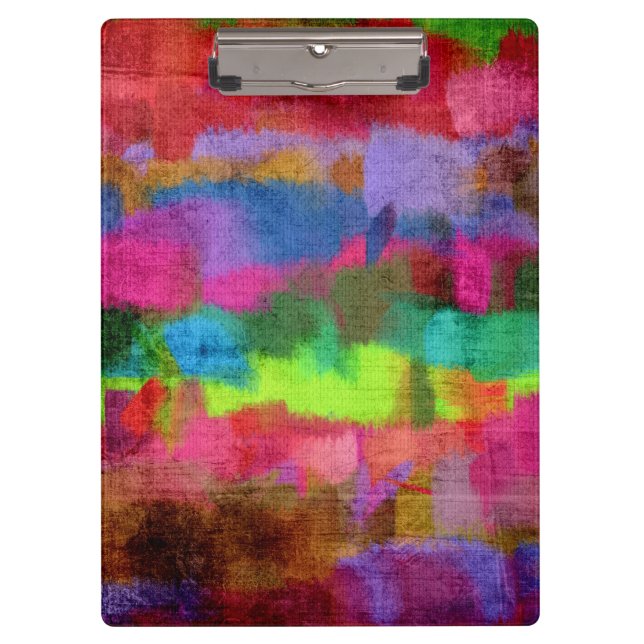 Abstract Colorful Watercolor Pattern Clipboard (Front)