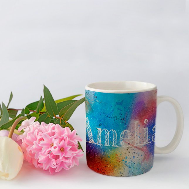 Abstract colorful watercolor pattern  coffee mug (Creator Uploaded)