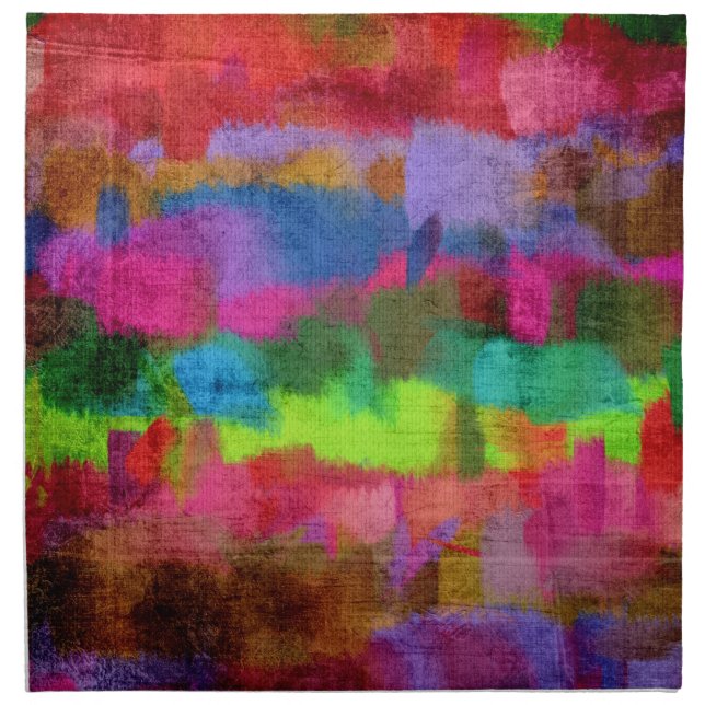 Abstract Colorful Watercolor Pattern Napkin (Front)