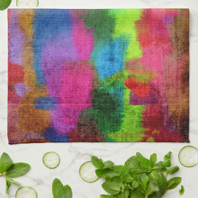 Abstract Colorful Watercolor Pattern Towel (Folded)
