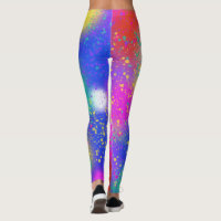 Colorful, Crazy, Trendy, Bold Abstract Watercolor Leggings