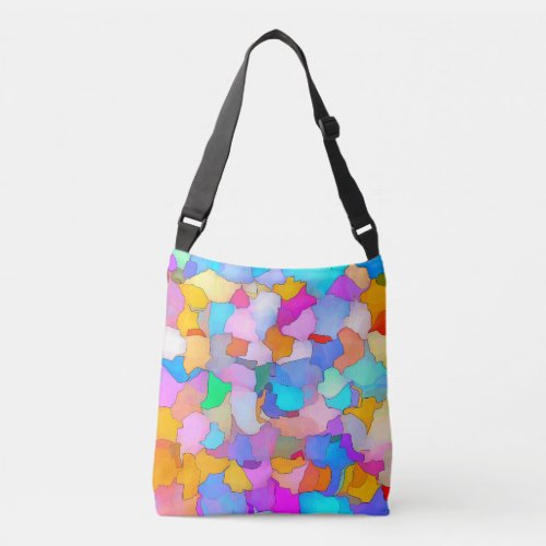 abstract colorful watercolor stained pattern crossbody bag