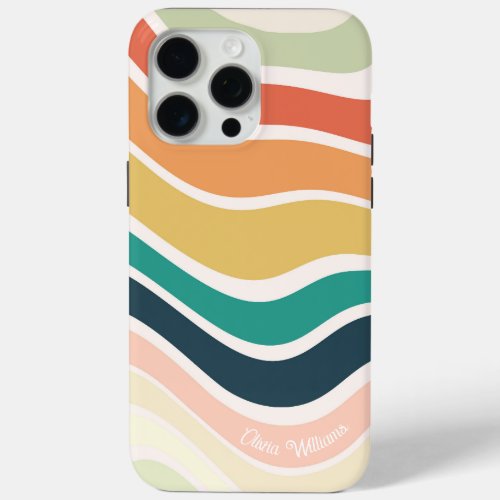 Abstract Colorful Wavy Pattern iPhone 15 Pro Max Case