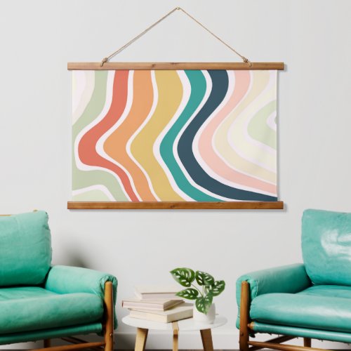 Abstract Colorful Wavy Pattern Hanging Tapestry