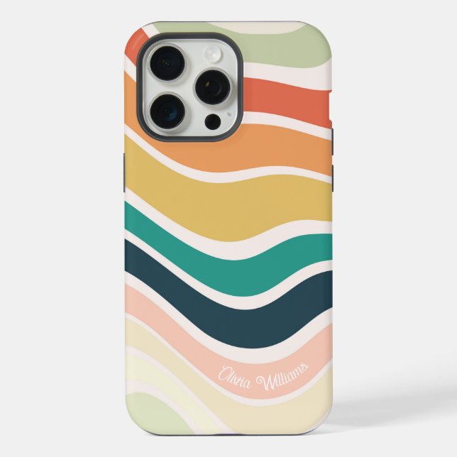 Abstract Colorful Wavy Pattern Iphone Case (Back)