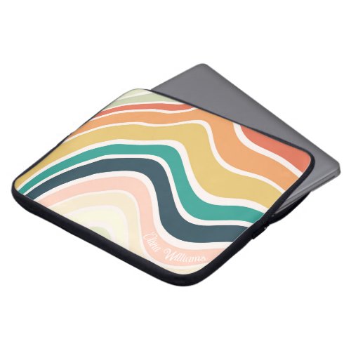 Abstract Colorful Wavy Pattern Laptop Sleeve