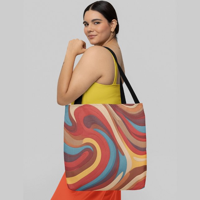 Abstract colorful wavy pattern  tote bag (Creator Uploaded)