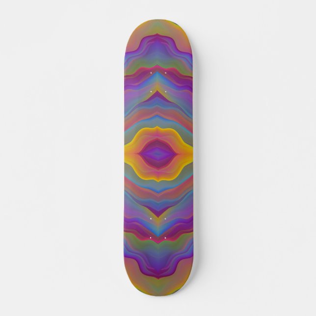 ABSTRACT COLORFUL WAVY   SKATEBOARD (Front)