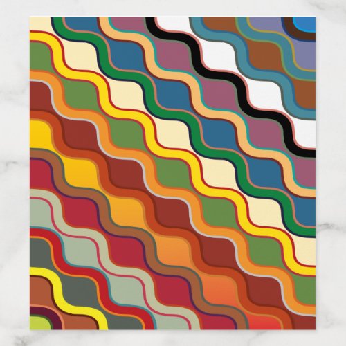 Abstract Colorful wavy Stripes Envelope Liner