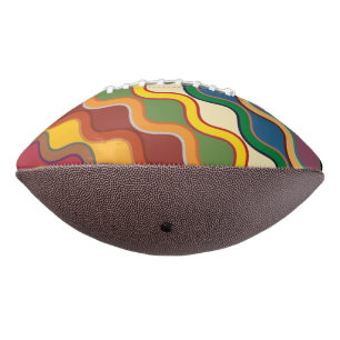 Abstract Colorful wavy Stripes Football