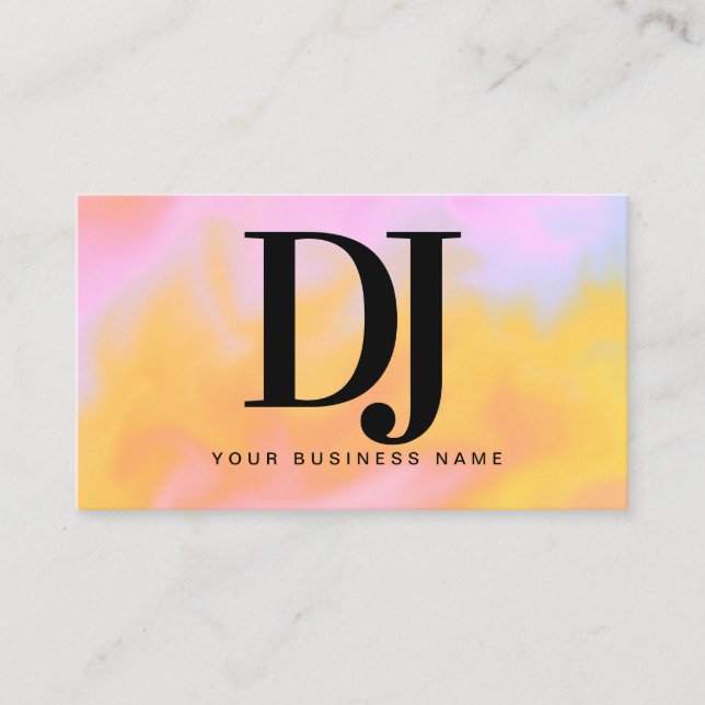 Abstract Colorful Woman DJ Music Producer Business Card (Front)