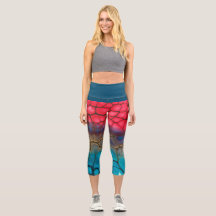Abstract Colorful Yoga/Exercise High Waisted